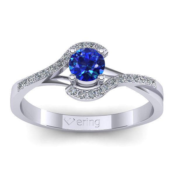 Inel logodna cu safir rotund