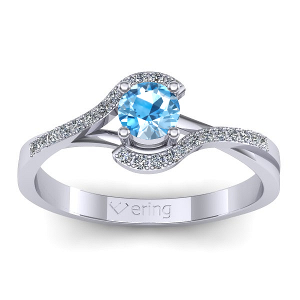Inel logodna cu topaz blue rotund