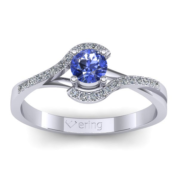 Inel de logodna cu tanzanit rotund