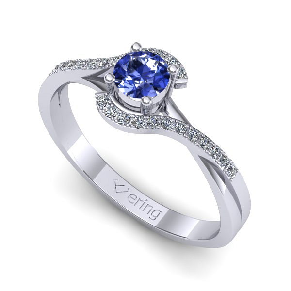 Inel din aur alb cu tanzanit