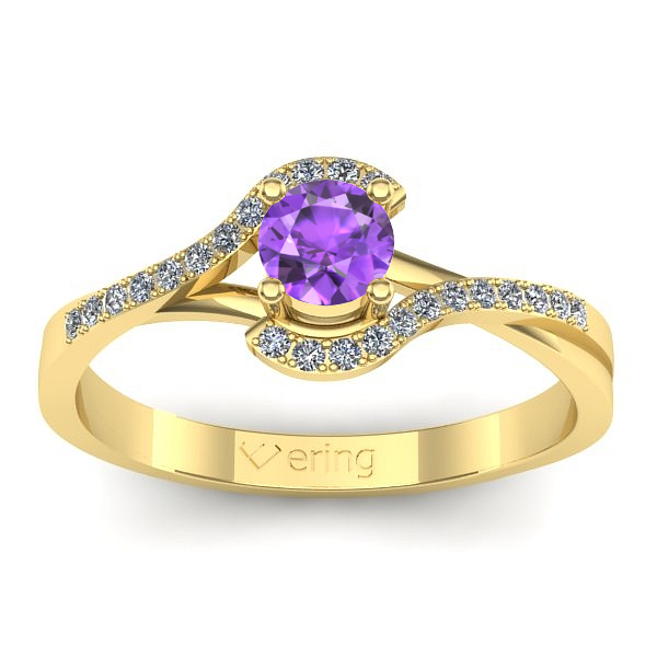 Inel cu ametist rotund