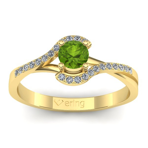 Inel logodna cu peridot rotund
