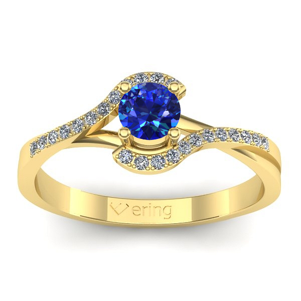 Inel logodna cu safir rotund