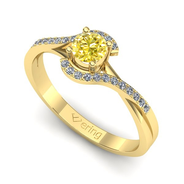 Inel din aur galben cu safir galben