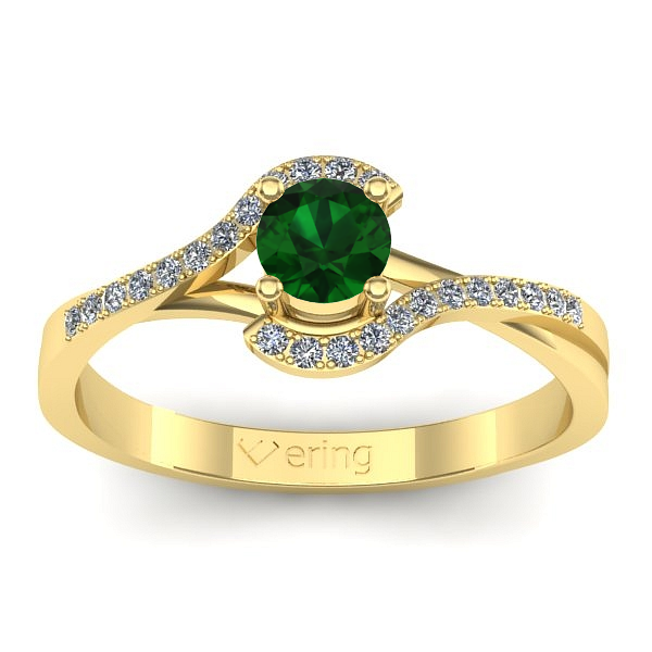 Inel cu smarald rotund