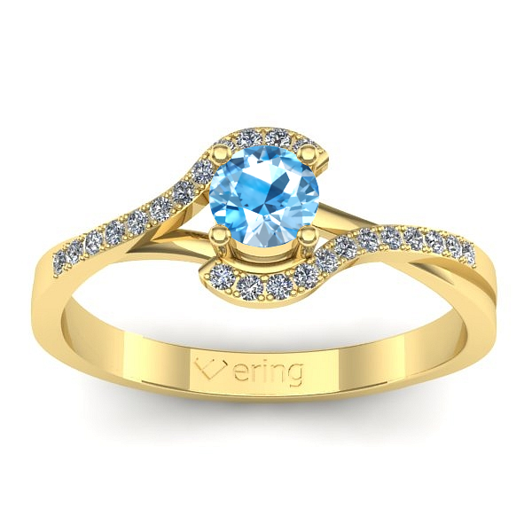 Inel de logodna cu topaz blue rotund