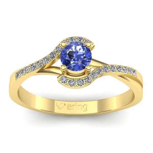 Inel cu tanzanit rotund