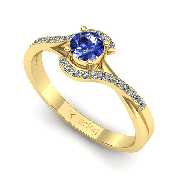 Inel din aur galben cu tanzanit