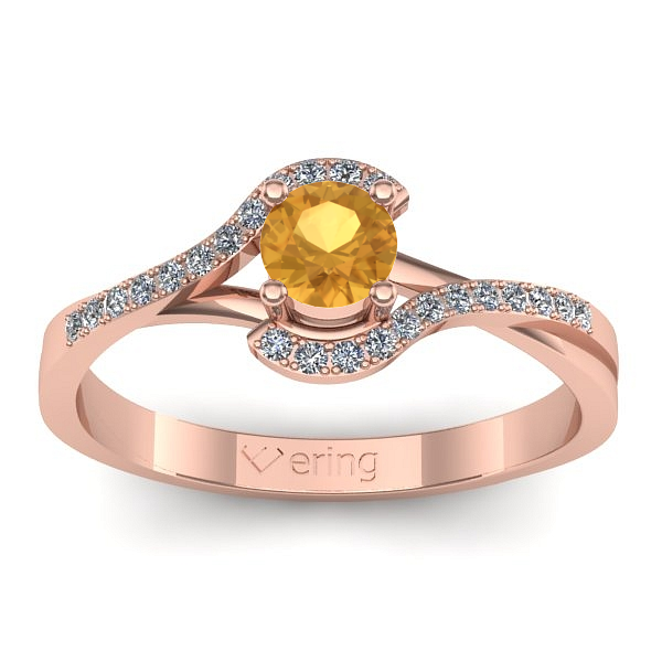 Inel de logodna cu citrin rotund