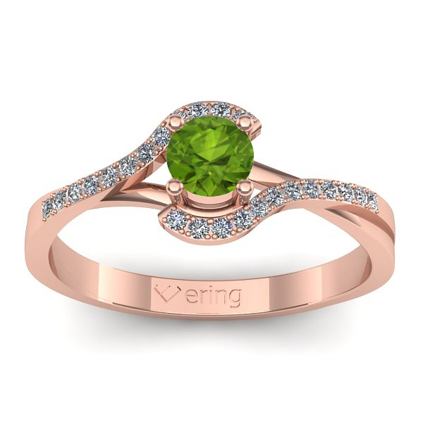 Inel cu peridot rotund