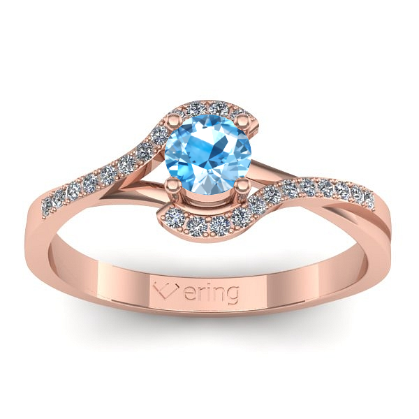 Inel cu topaz blue rotund