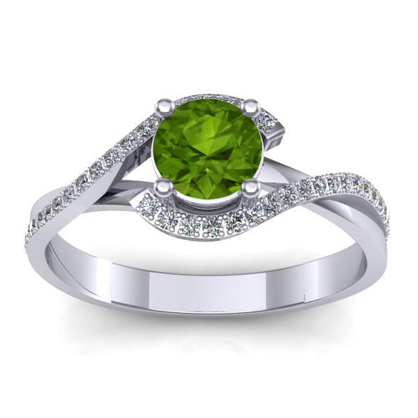 Inel de logodna cu peridot rotund