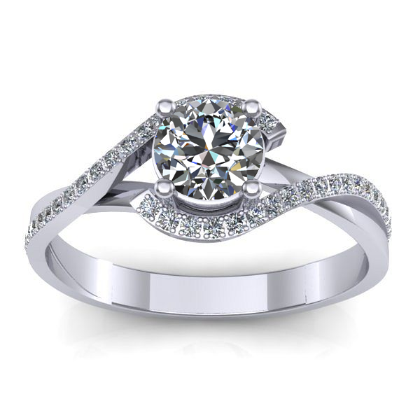 Inel logodna cu safir alb rotund