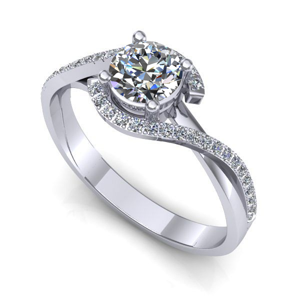 Inel din aur alb cu safir alb