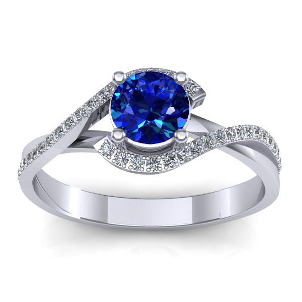 Inel de logodna cu safir rotund