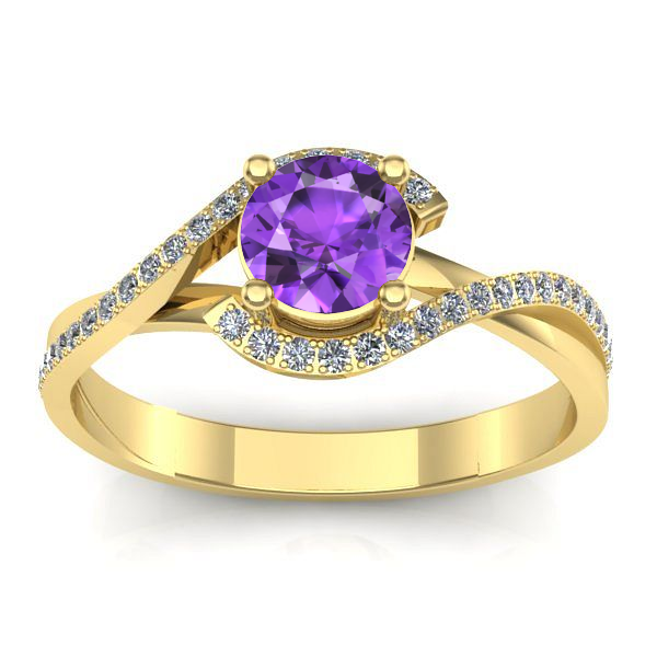 Inel cu ametist rotund