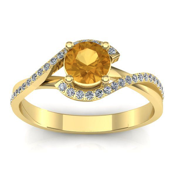 Inel de logodna cu citrin rotund