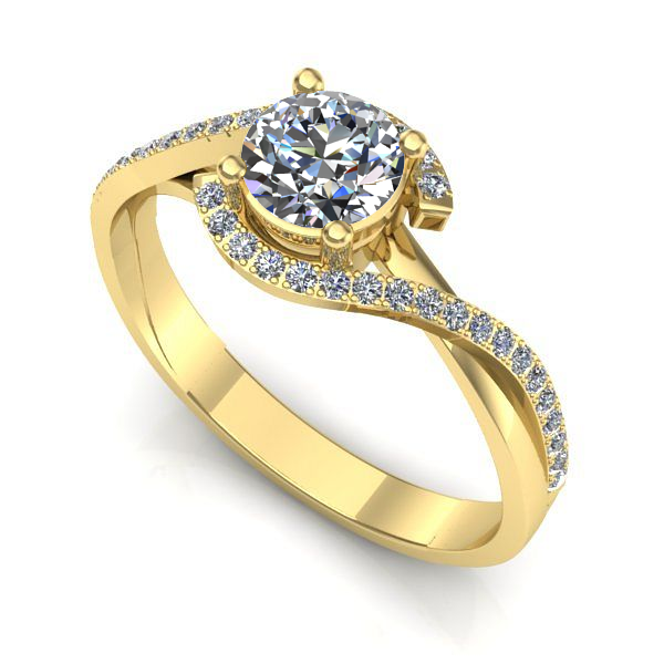 Inel de logodna din aur galben cu diamant