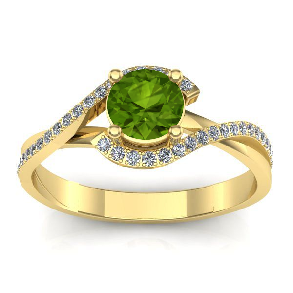 Inel de logodna cu peridot rotund