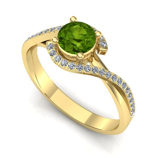 Inel din aur galben cu peridot