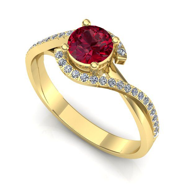 Inel din aur galben cu rubin