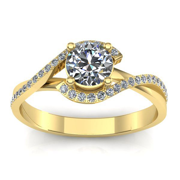 Inel cu safir alb rotund