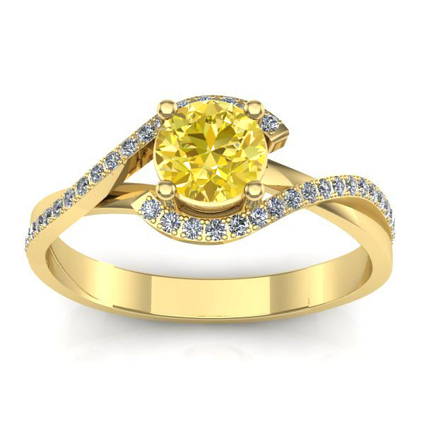 Inel de logodna cu safir galben rotund