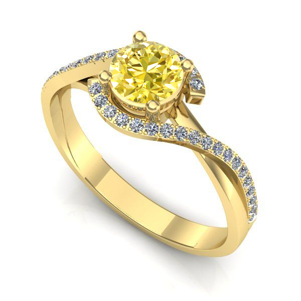 Inel de logodna din aur galben cu safir galben