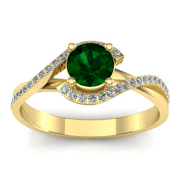 Inel cu smarald rotund