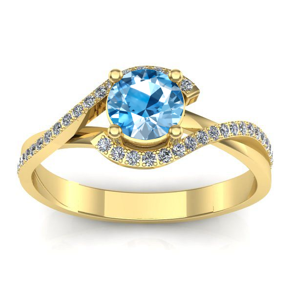 Inel de logodna cu topaz blue rotund