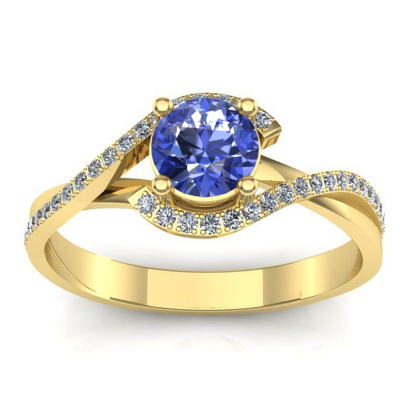 Inel logodna cu tanzanit rotund