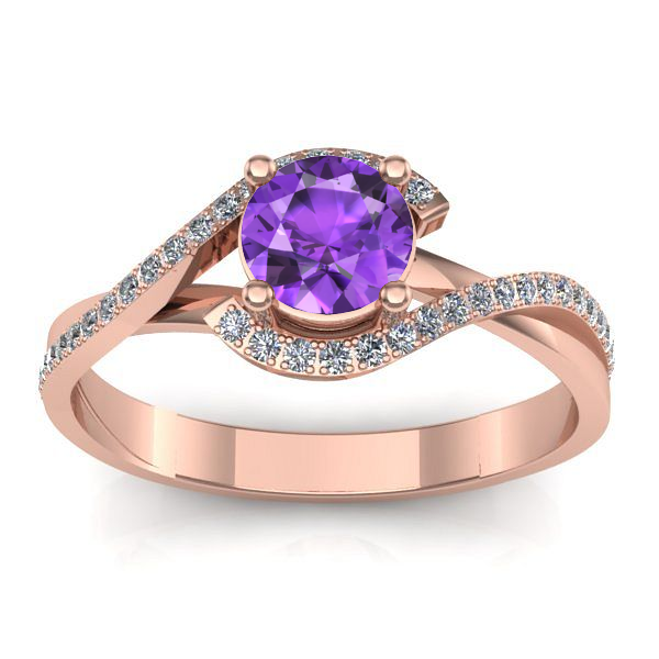 Inel cu ametist rotund