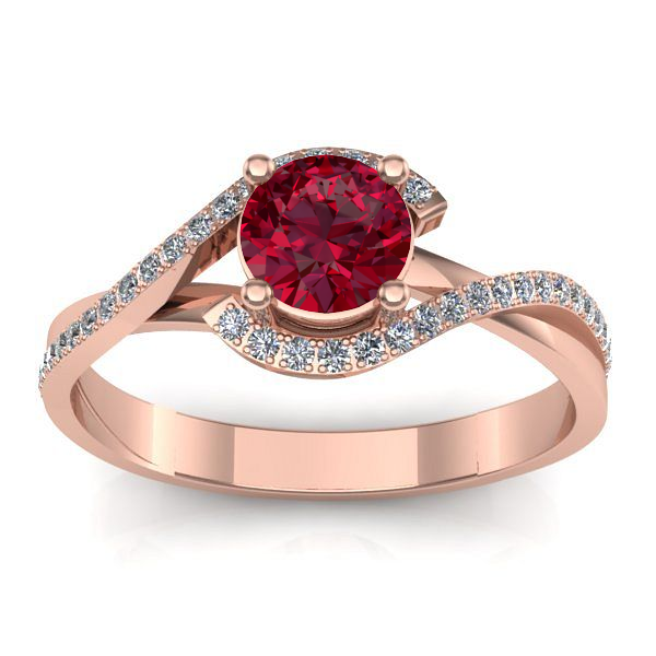 Inel logodna cu rubin rotund