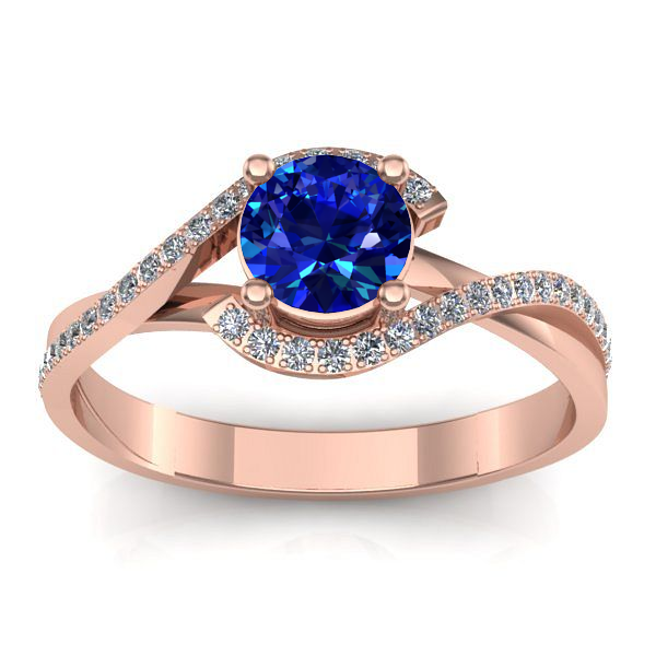 Inel de logodna cu safir rotund