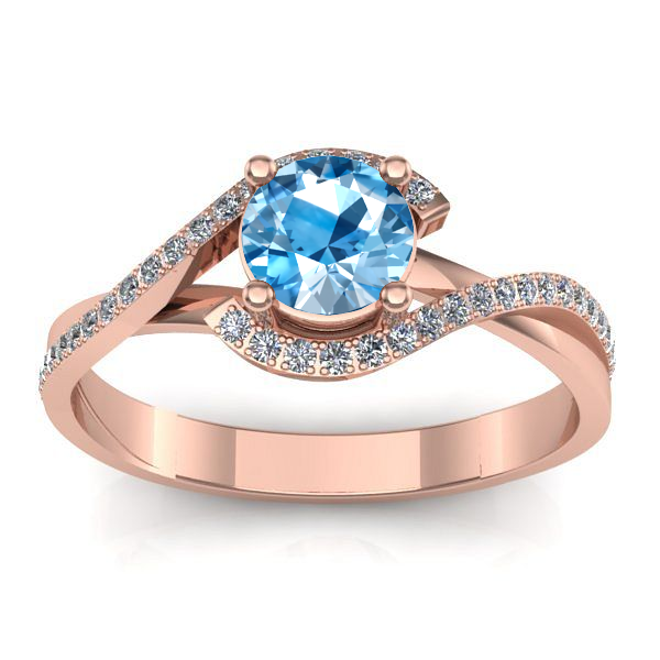 Inel de logodna cu topaz blue rotund