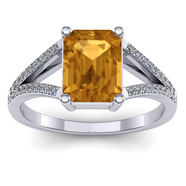 Inel de logodna cu citrin dreptunghiular