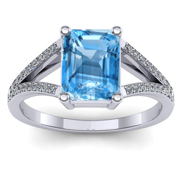 Inel cu topaz blue dreptunghiular