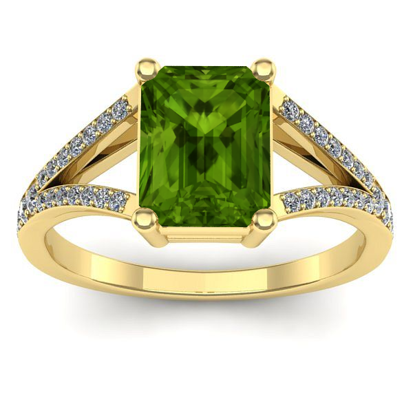 Inel cu peridot dreptunghiular