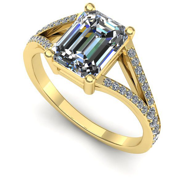 Inel logodna din aur galben cu diamant de laborator