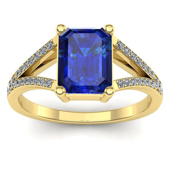 Inel de logodna cu safir dreptunghiular