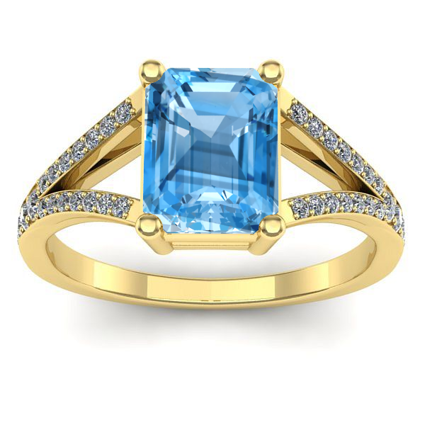 Inel cu topaz blue dreptunghiular