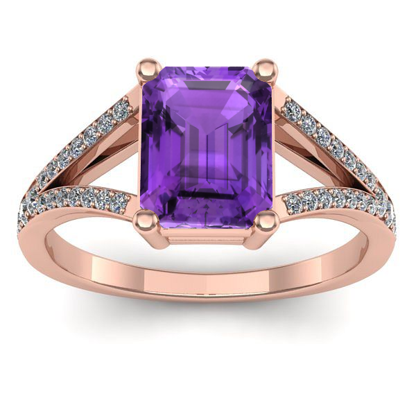 Inel cu ametist dreptunghiular