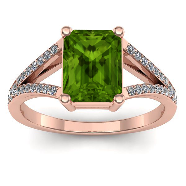 Inel cu peridot dreptunghiular