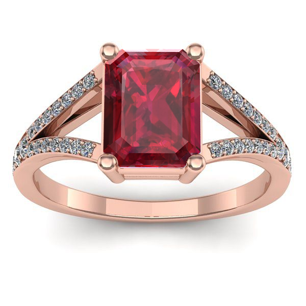 Inel cu rubin dreptunghiular