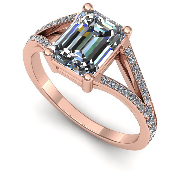 Inel din aur roz cu diamant de laborator