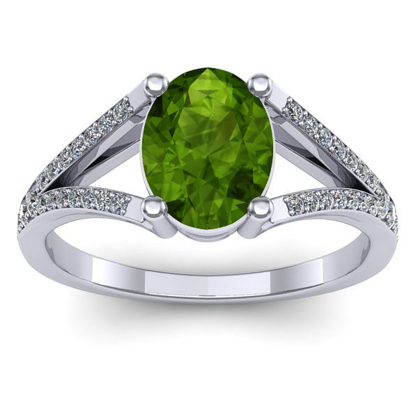 Inel logodna cu peridot oval