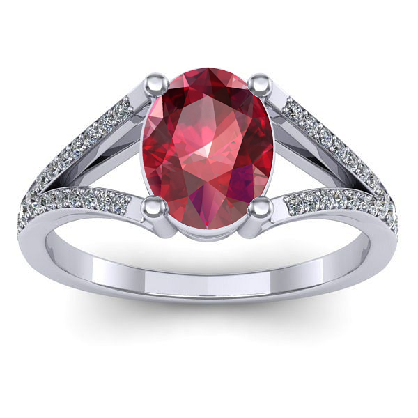 Inel de logodna cu rubin oval