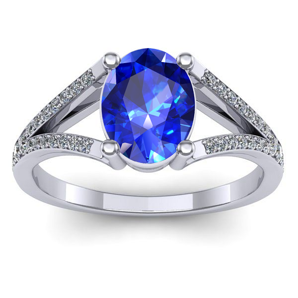 Inel logodna cu safir oval