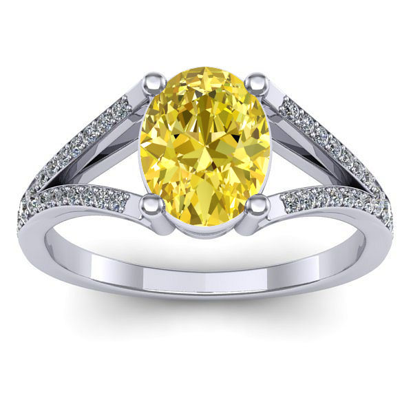 Inel cu safir galben oval