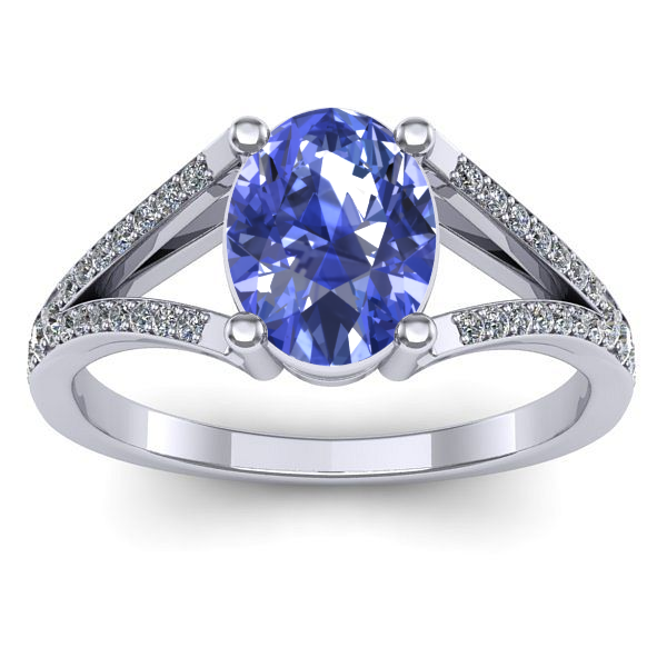 Inel de logodna cu tanzanit oval